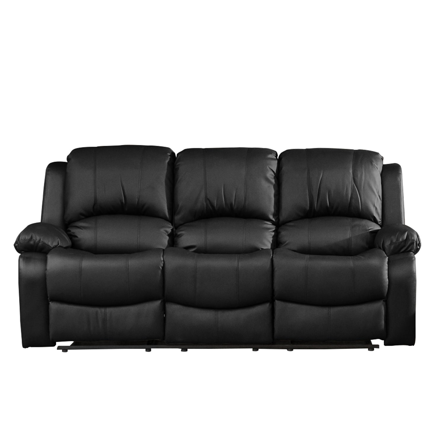 BB - 00819 - BL Leather Electric 3 Seat Recliner Sofa