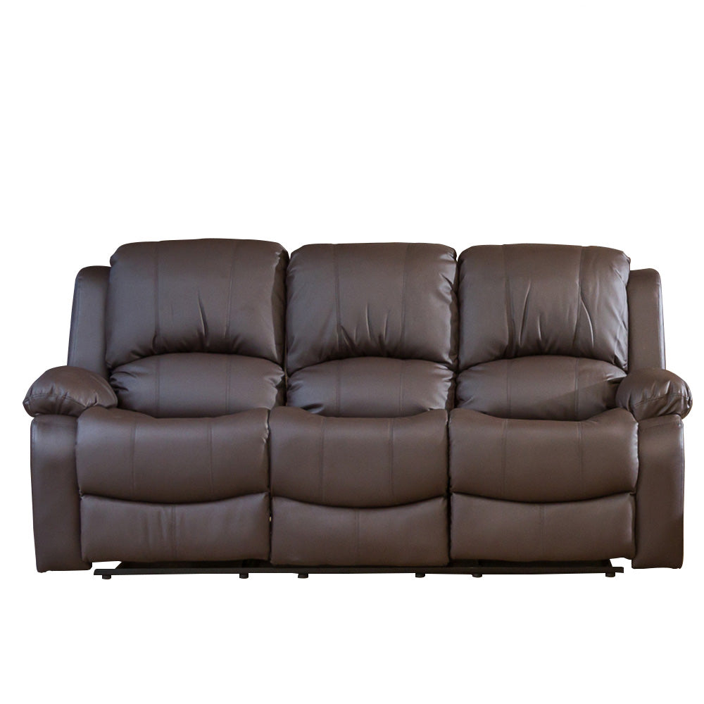 BB - 00819 - BL Leather Electric 3 Seat Recliner Sofa
