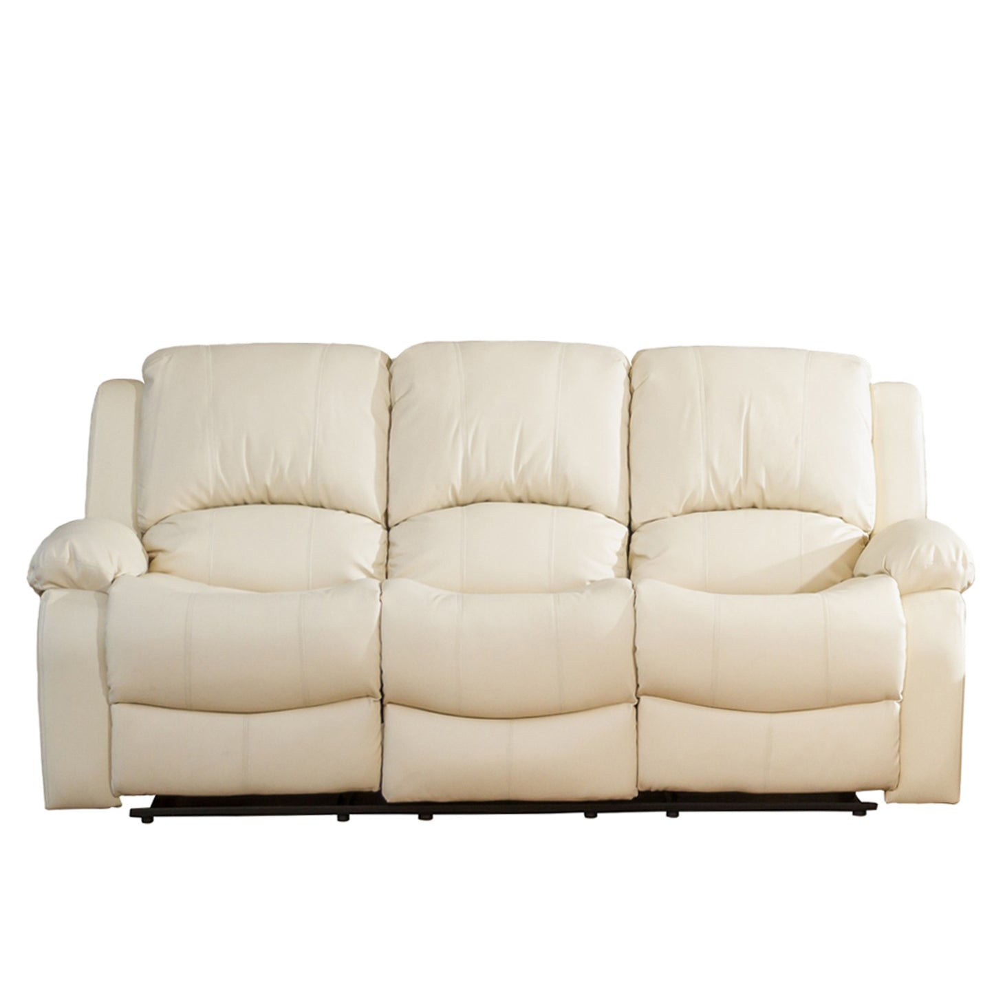 BB - 00819 - BL Leather Electric 3 Seat Recliner Sofa