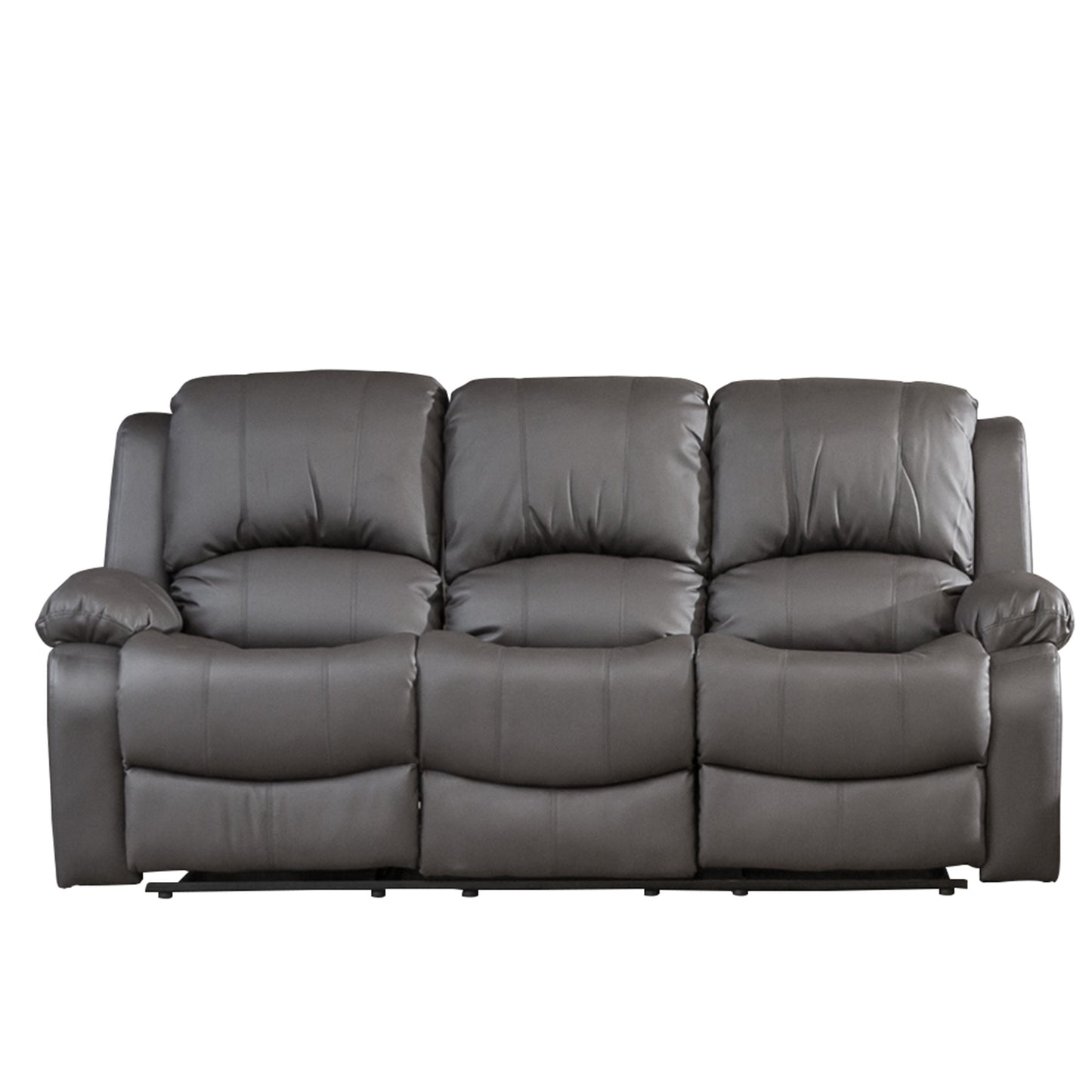 BB - 00819 - BL Leather Electric 3 Seat Recliner Sofa