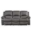 BB - 00819 - BL Leather Electric 3 Seat Recliner Sofa