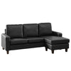 22 - 1029B - BL Leather Reversible Corner Sofa