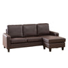 22 - 1029B - BL Leather Reversible Corner Sofa