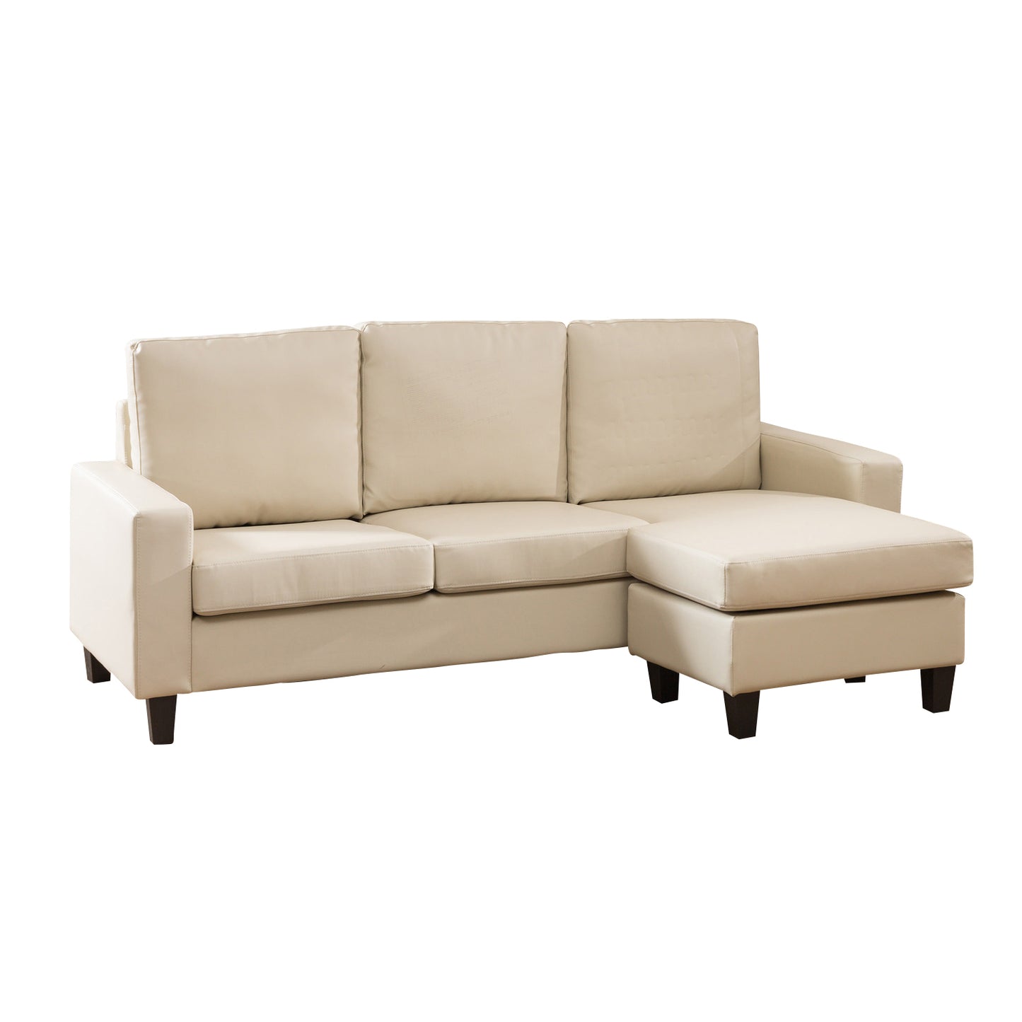 22 - 1029B - BL Leather Reversible Corner Sofa