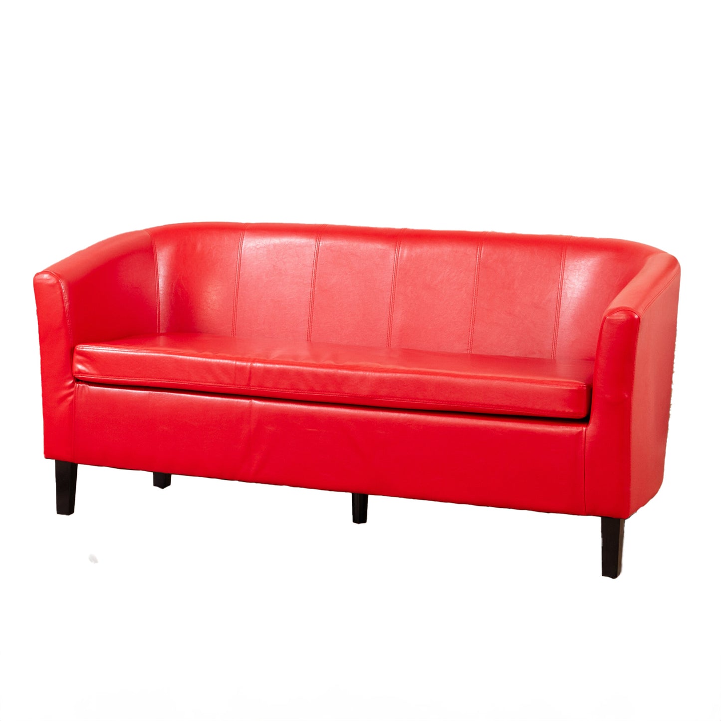44 - 571 - PU Faux Leather 3 Seat Tub Sofa
