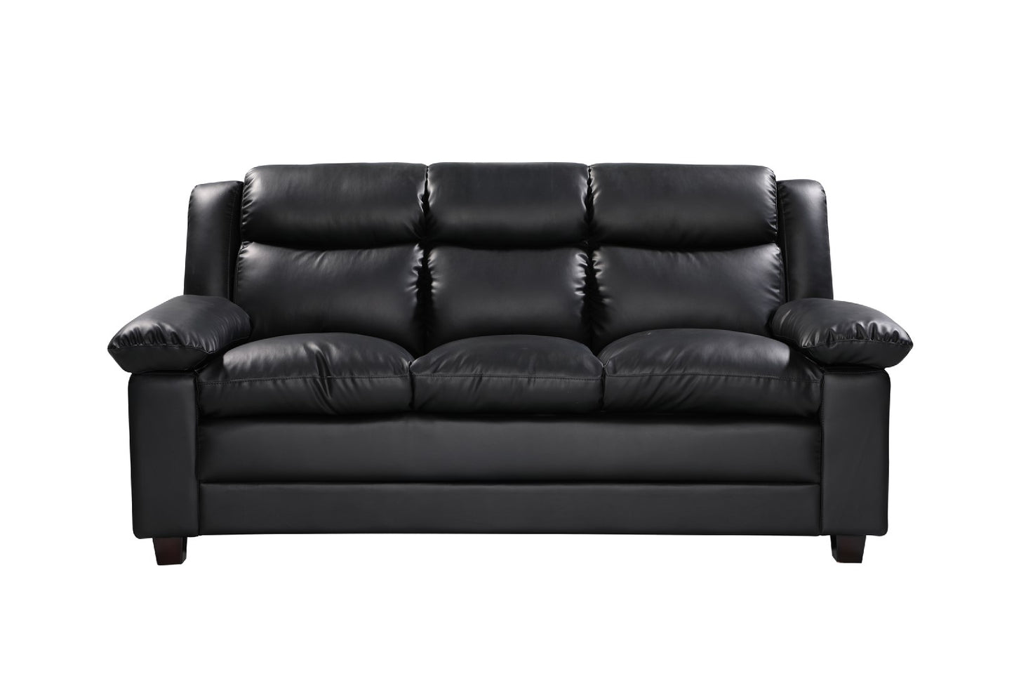 22 - 1088 - BL Leather 3 Seat Sofa