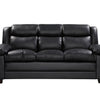 22 - 1088 - BL Leather 3 Seat Sofa