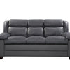 22 - 1088 - BL Leather 3 Seat Sofa