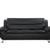 22 - 1089 - BL Leather 3 Seat Sofa