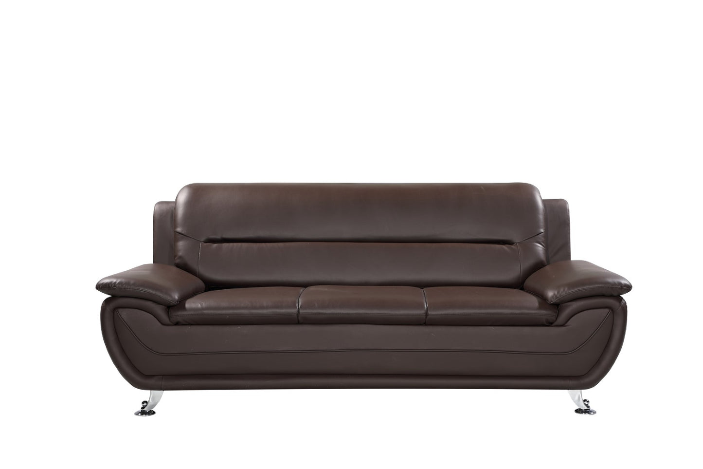 22 - 1089 - BL Leather 3 Seat Sofa