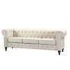 22 - 1209 - BL Leather 3 Seat Chesterfield Sofa