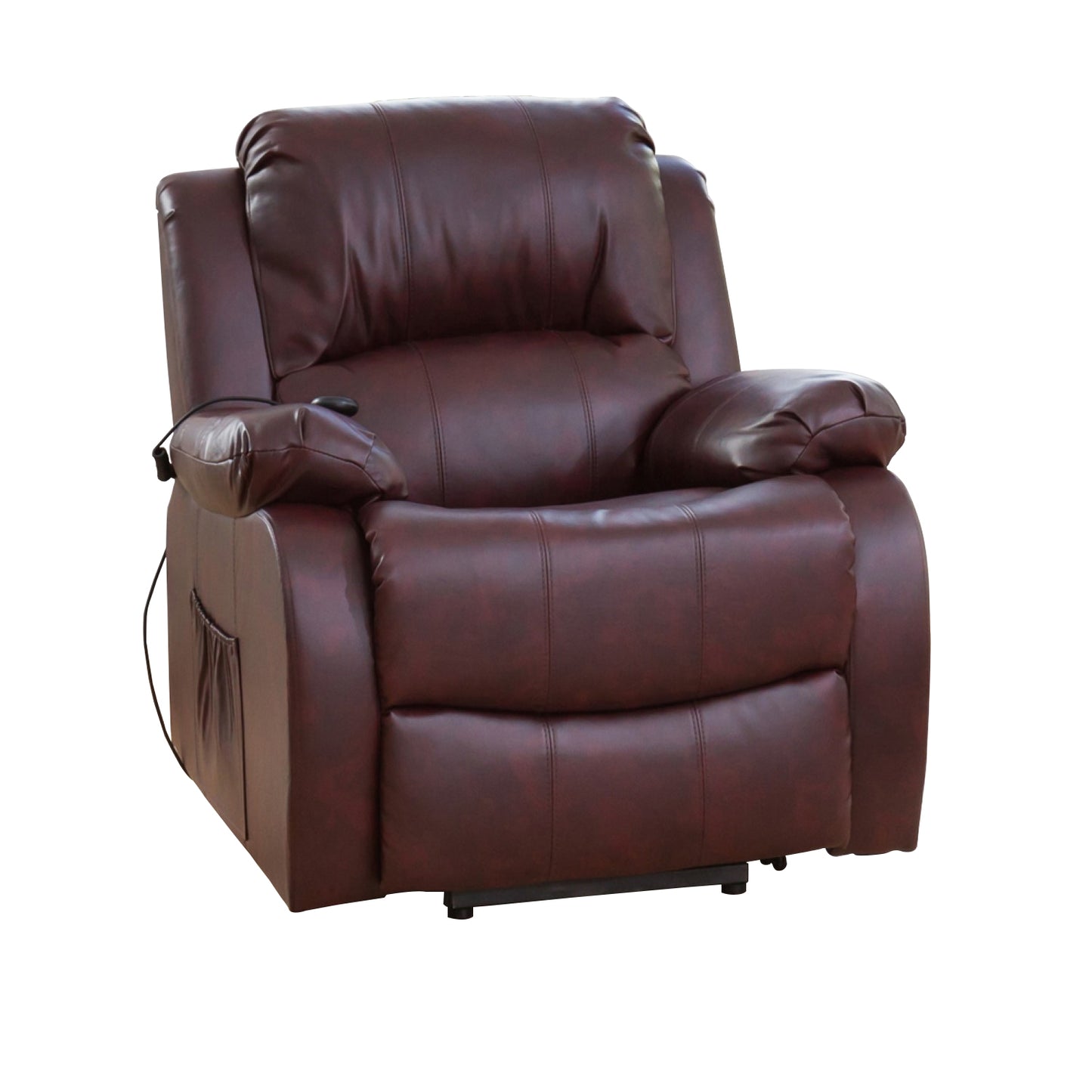 BB - 8002 - BL Leather Heat & Massage Lift-Assist Electric Recliner Chair