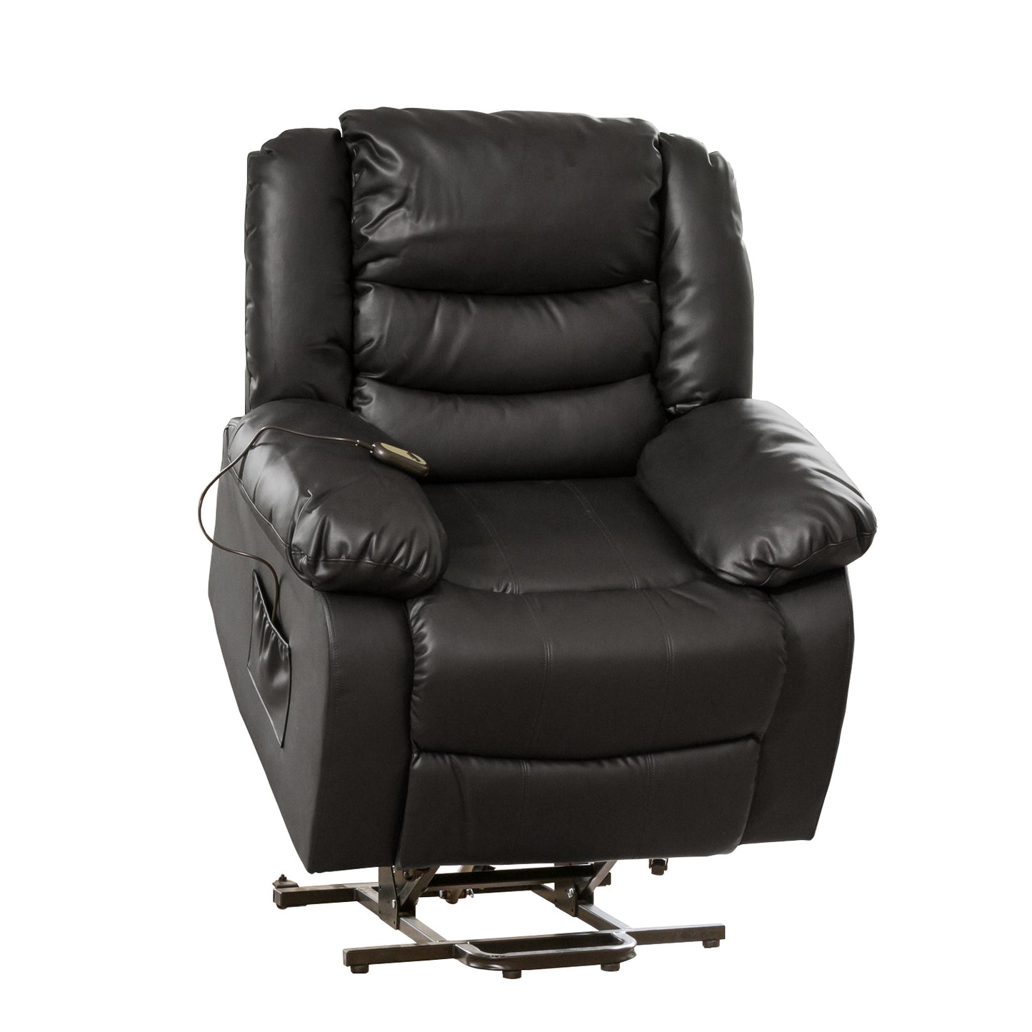 LL - 1892 - BL Leather Electric Lift-Assist Riser Recliner Chair