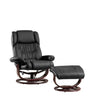 BB - 7655 - BL Leather Swivel Recliner Chair + Stool