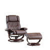BB - 7655 - BL Leather Swivel Recliner Chair + Stool
