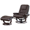 BB - 7657AF - BL Leather Heat & Massage Swivel Recliner + Stool