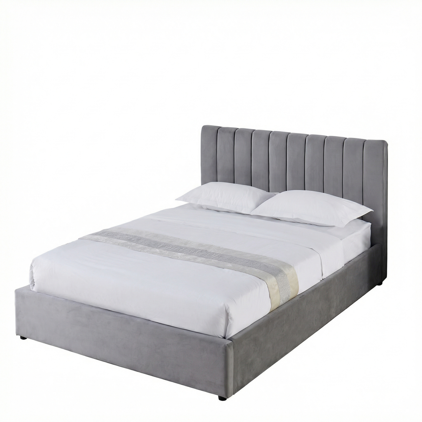 MM - 24204VEL - King Velvet Ottoman Bed Frame