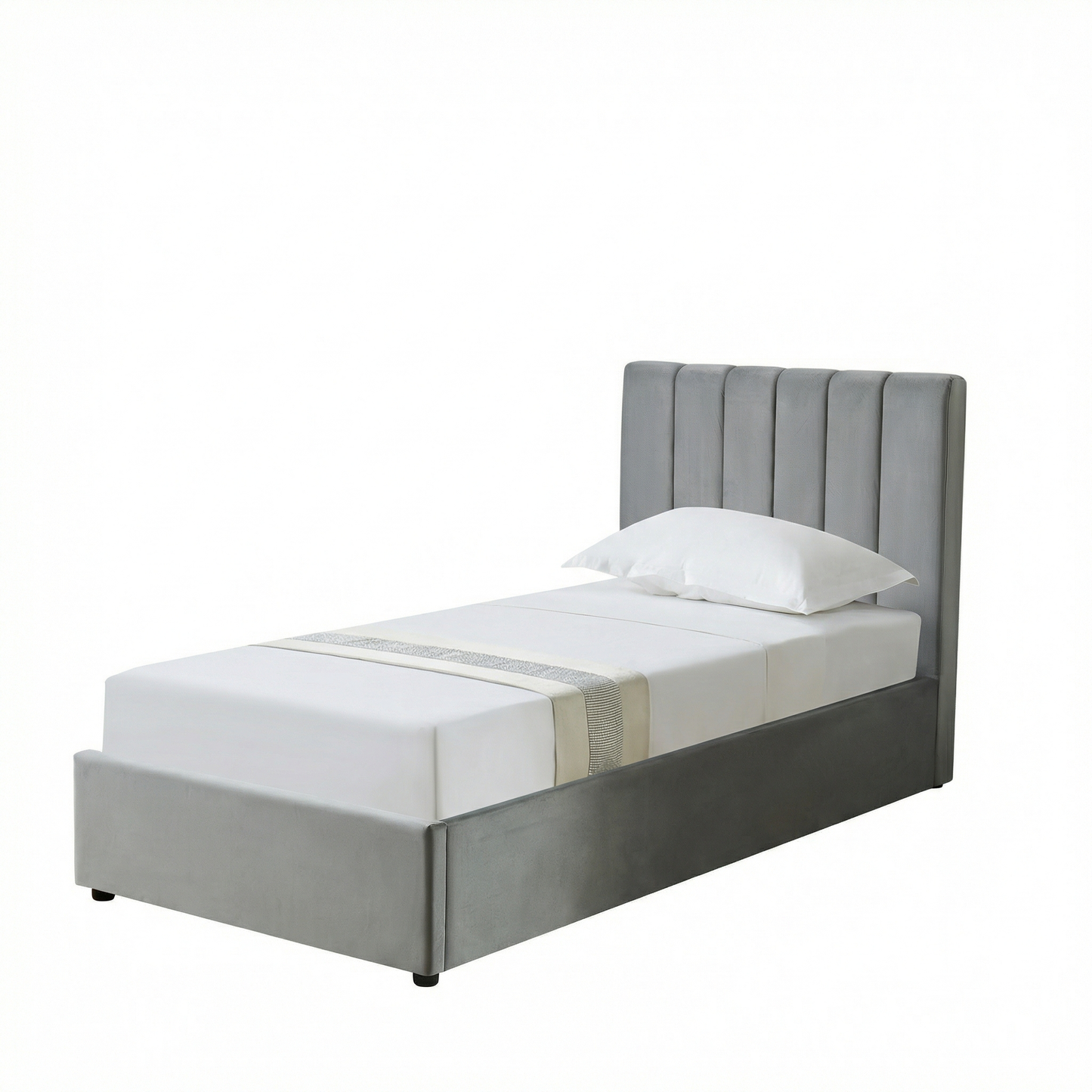 MM - 24204VEL - Single Velvet Ottoman Bed Frame