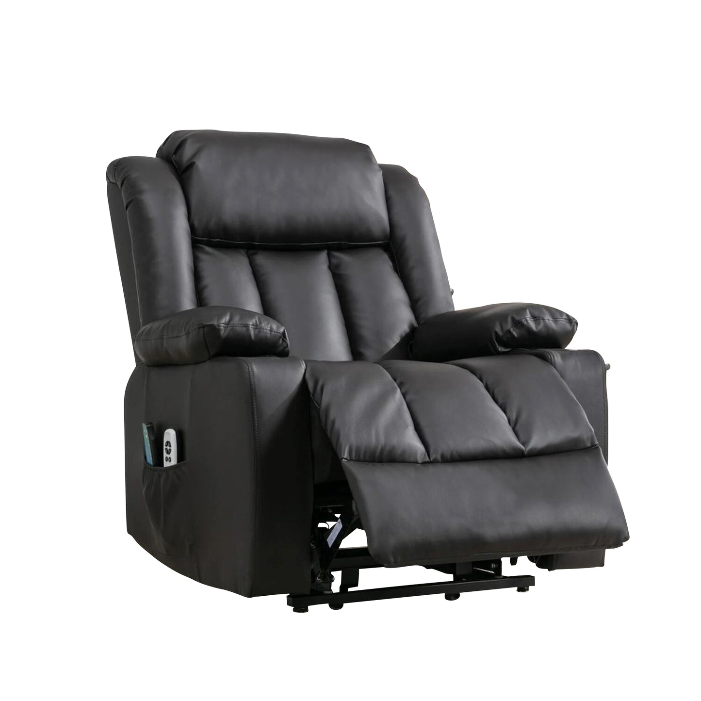 LL - 5065A - BL Leather Massage & Heat Electric Dual Motor Lift-Assist Riser Recliner Chair