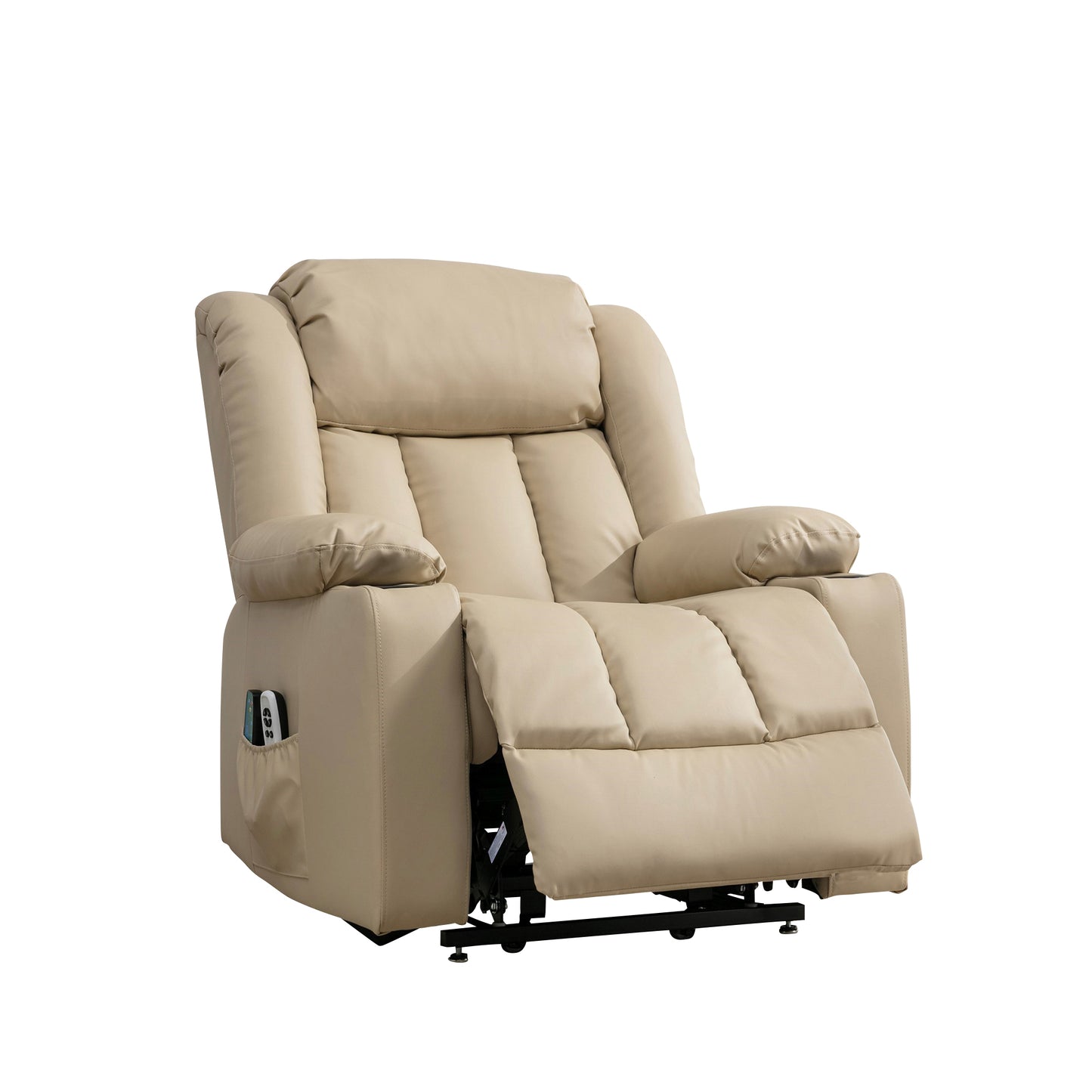 LL - 5065A - BL Leather Massage & Heat Electric Dual Motor Lift-Assist Riser Recliner Chair
