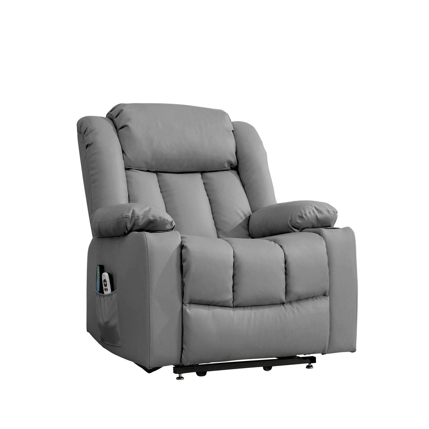 LL - 5065A - BL Leather Massage & Heat Electric Dual Motor Lift-Assist Riser Recliner Chair
