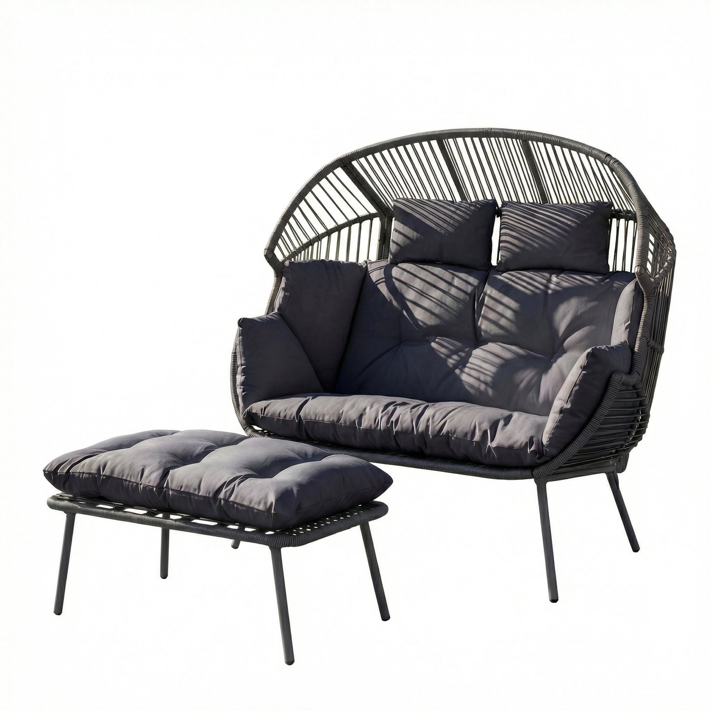 KK - 211365S - 2 Seat Egg Chair and Stool