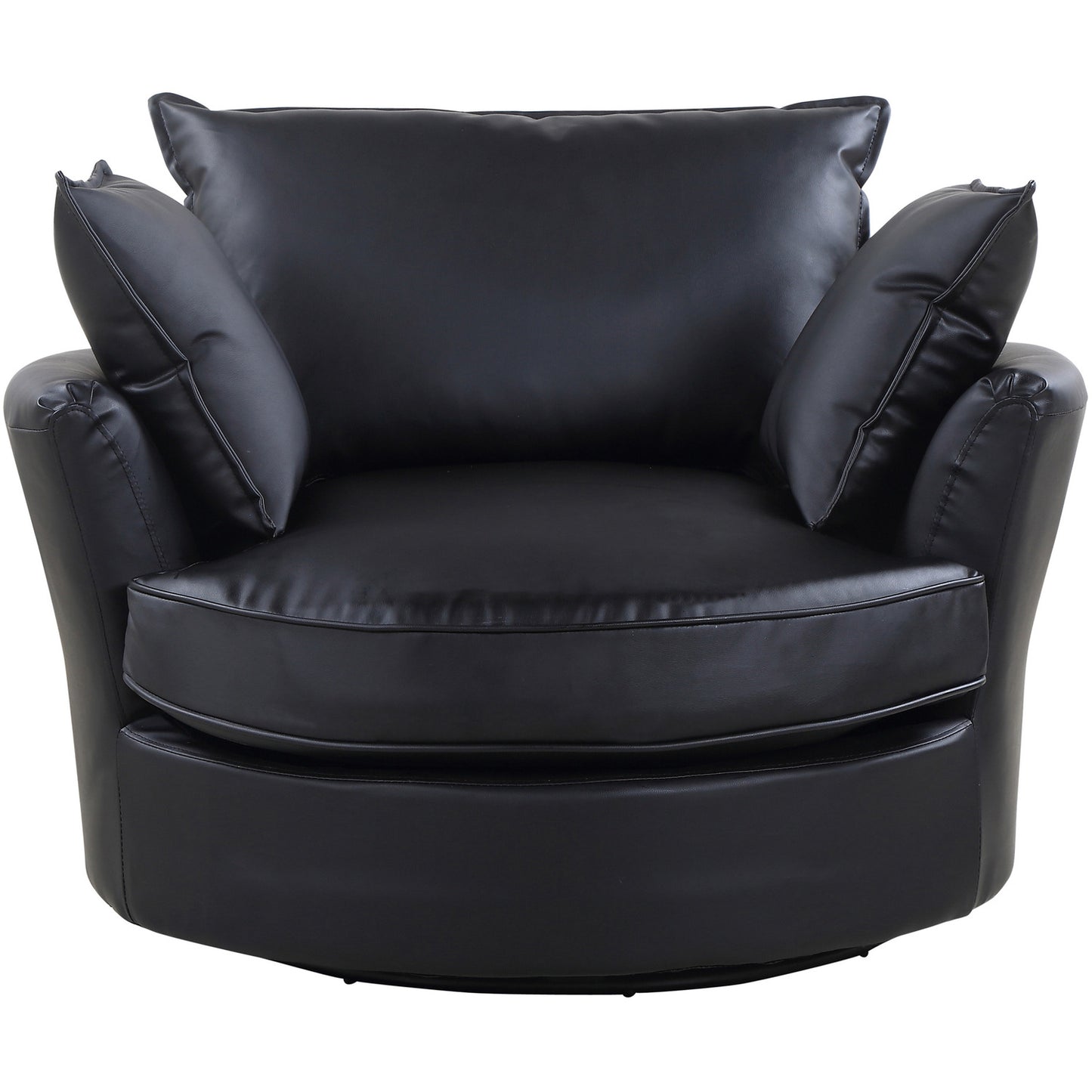 88 - 1106 - BL Leather Swivel Base Cuddle Chair