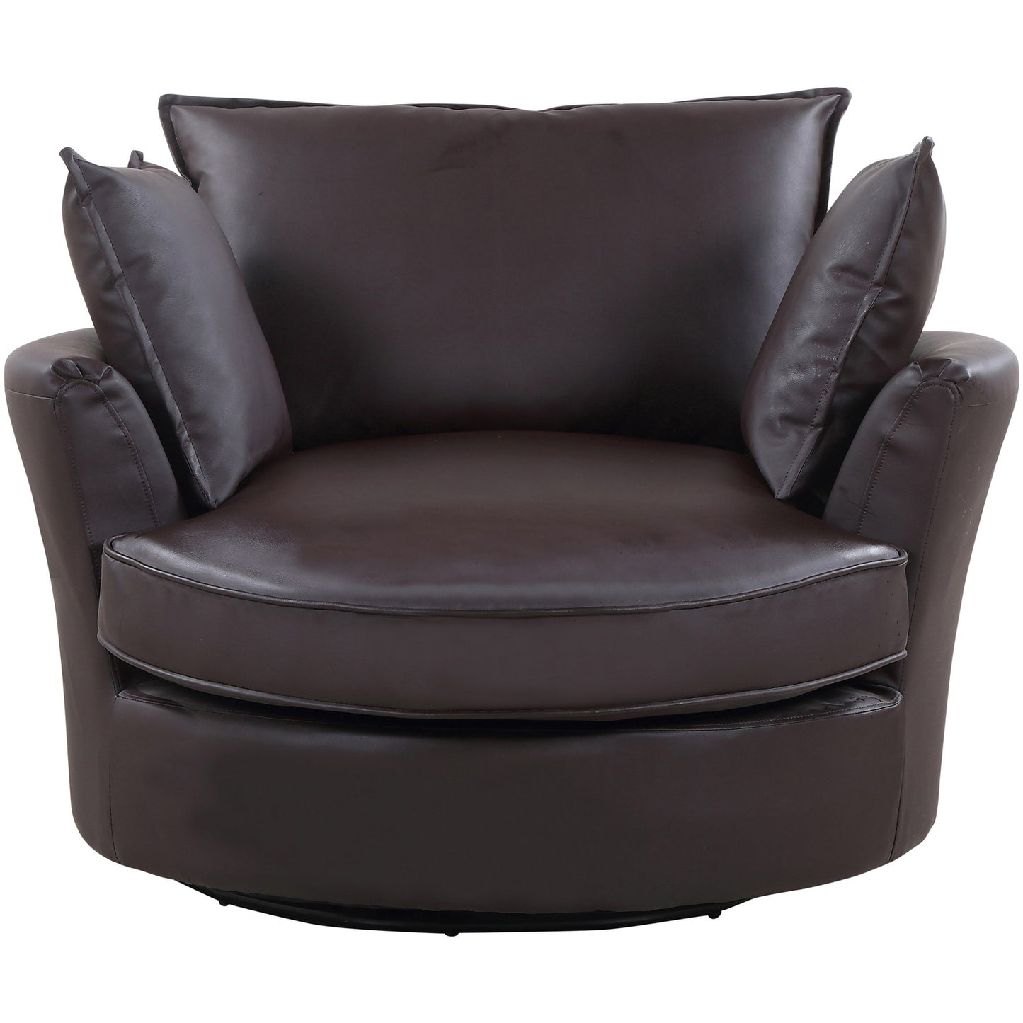88 - 1106 - BL Leather Swivel Base Cuddle Chair
