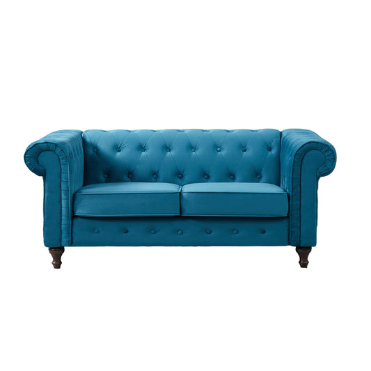 22 - 1209 - VF Velvet 2 Seat Chesterfield Sofa