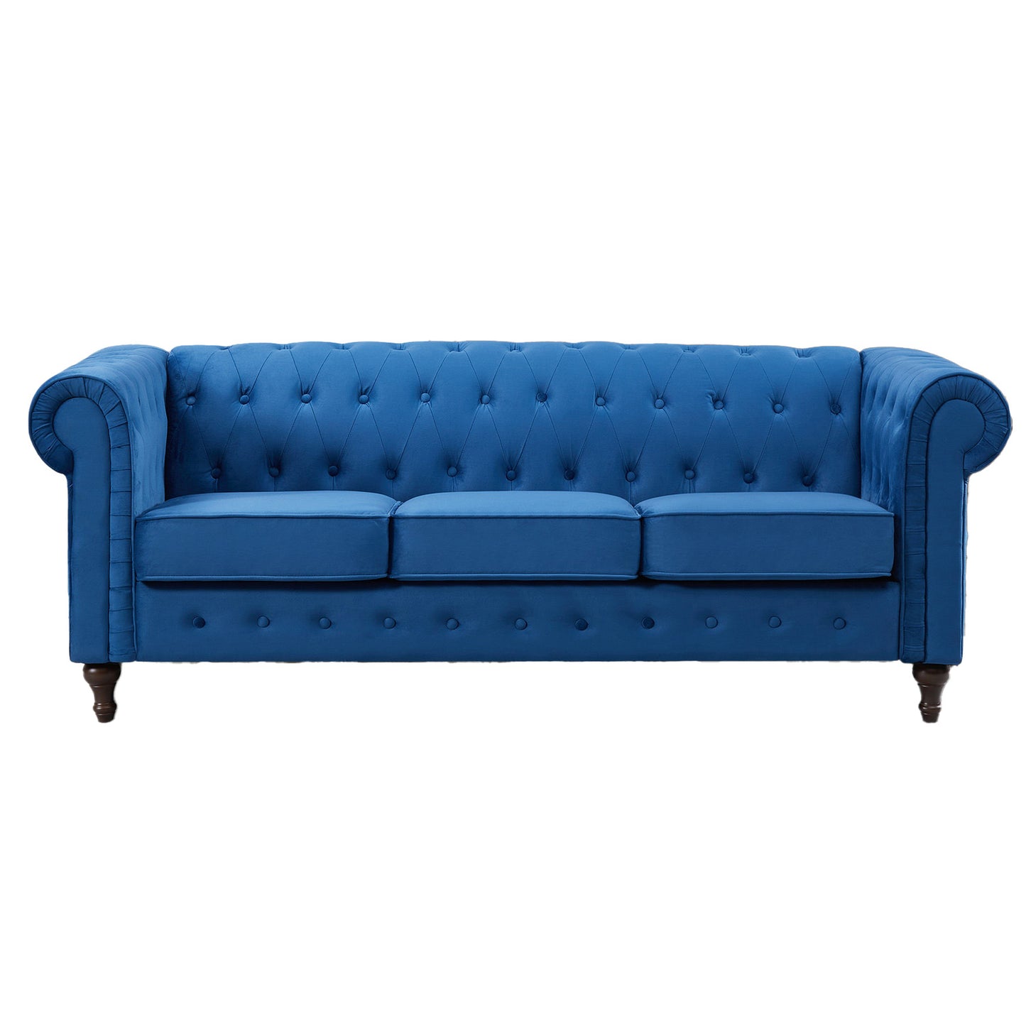 22 - 1209 - VF Velvet 3 Seat Chesterfield Sofa