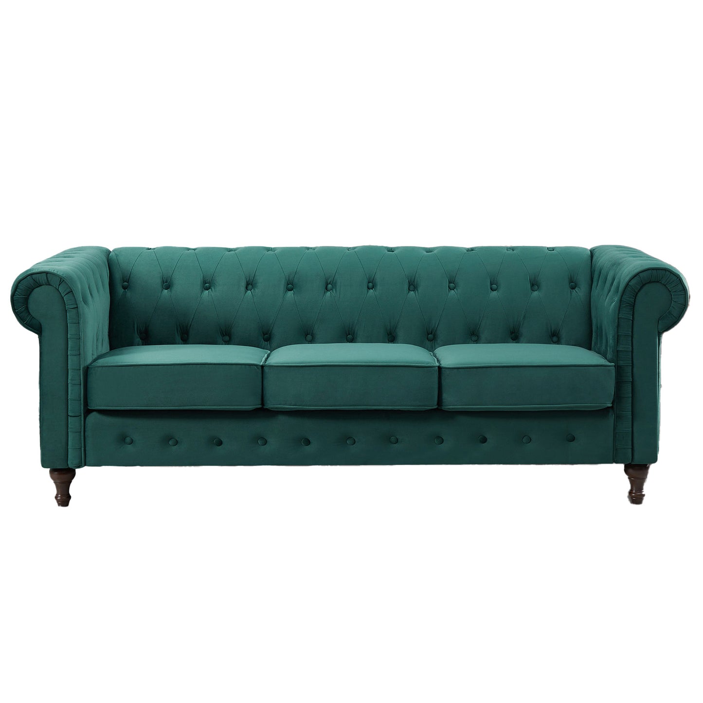 22 - 1209 - VF Velvet 3 Seat Chesterfield Sofa