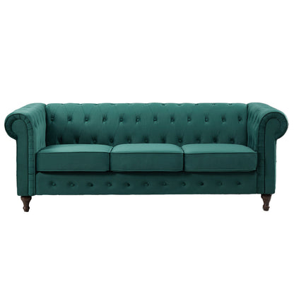 22 - 1209 - VF Velvet 3 Seat Chesterfield Sofa