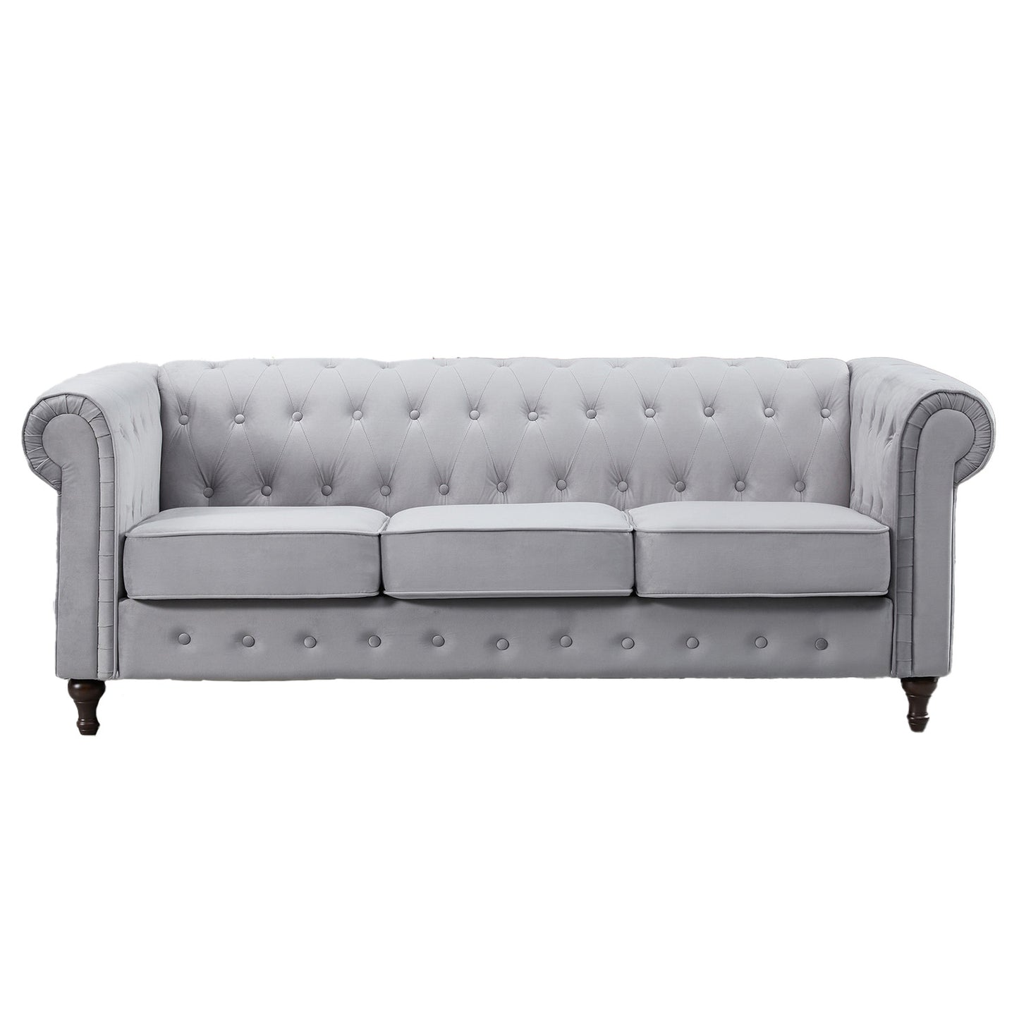 22 - 1209 - VF Velvet 3 Seat Chesterfield Sofa