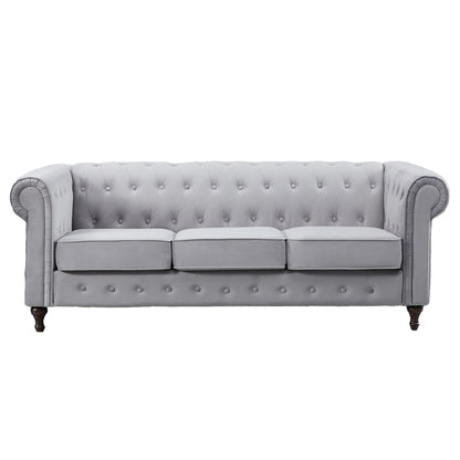 22 - 1209 - VF Velvet 3 Seat Chesterfield Sofa