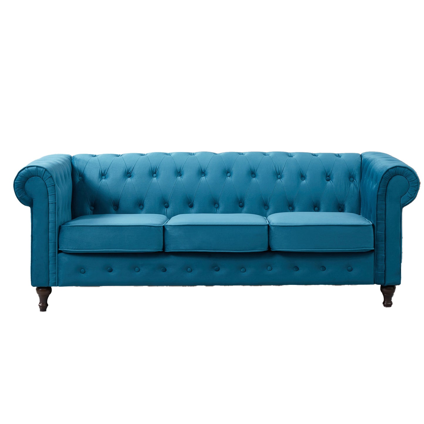 22 - 1209 - VF Velvet 3 Seat Chesterfield Sofa