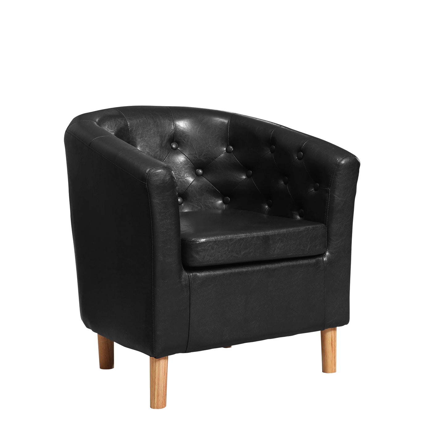44 - 2057 Studded - PU Faux Leather Tub Chair