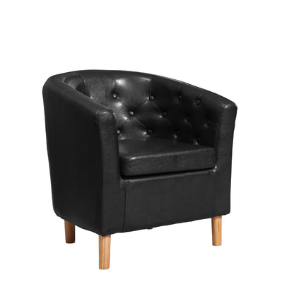 44 - 2057 Studded - PU Faux Leather Tub Chair