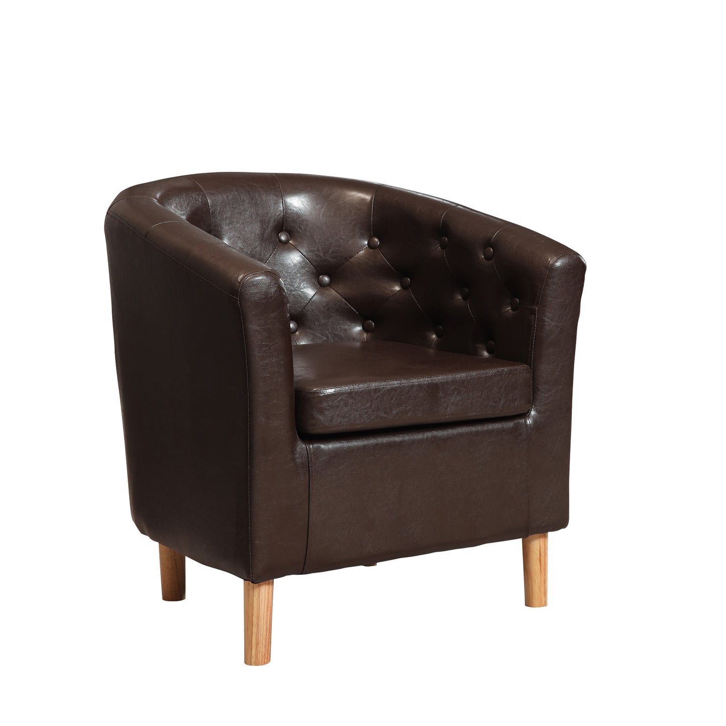 44 - 2057 Studded - PU Faux Leather Tub Chair