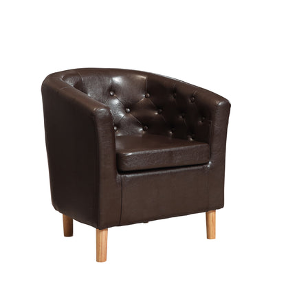 44 - 2057 Studded - PU Faux Leather Tub Chair