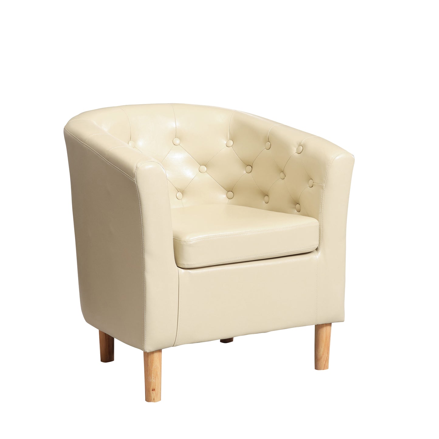 44 - 2057 Studded - PU Faux Leather Tub Chair