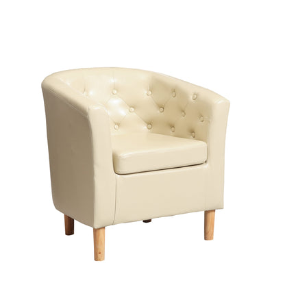 44 - 2057 Studded - PU Faux Leather Tub Chair