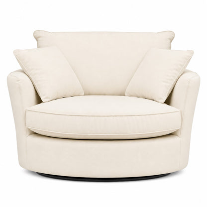 88 - 1106 - BL Leather Swivel Base Cuddle Chair
