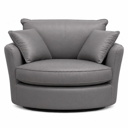 88 - 1106 - BL Leather Swivel Base Cuddle Chair