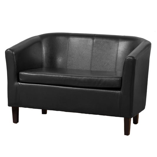 44 - 571 - PU Faux Leather 2 Seat Tub Sofa
