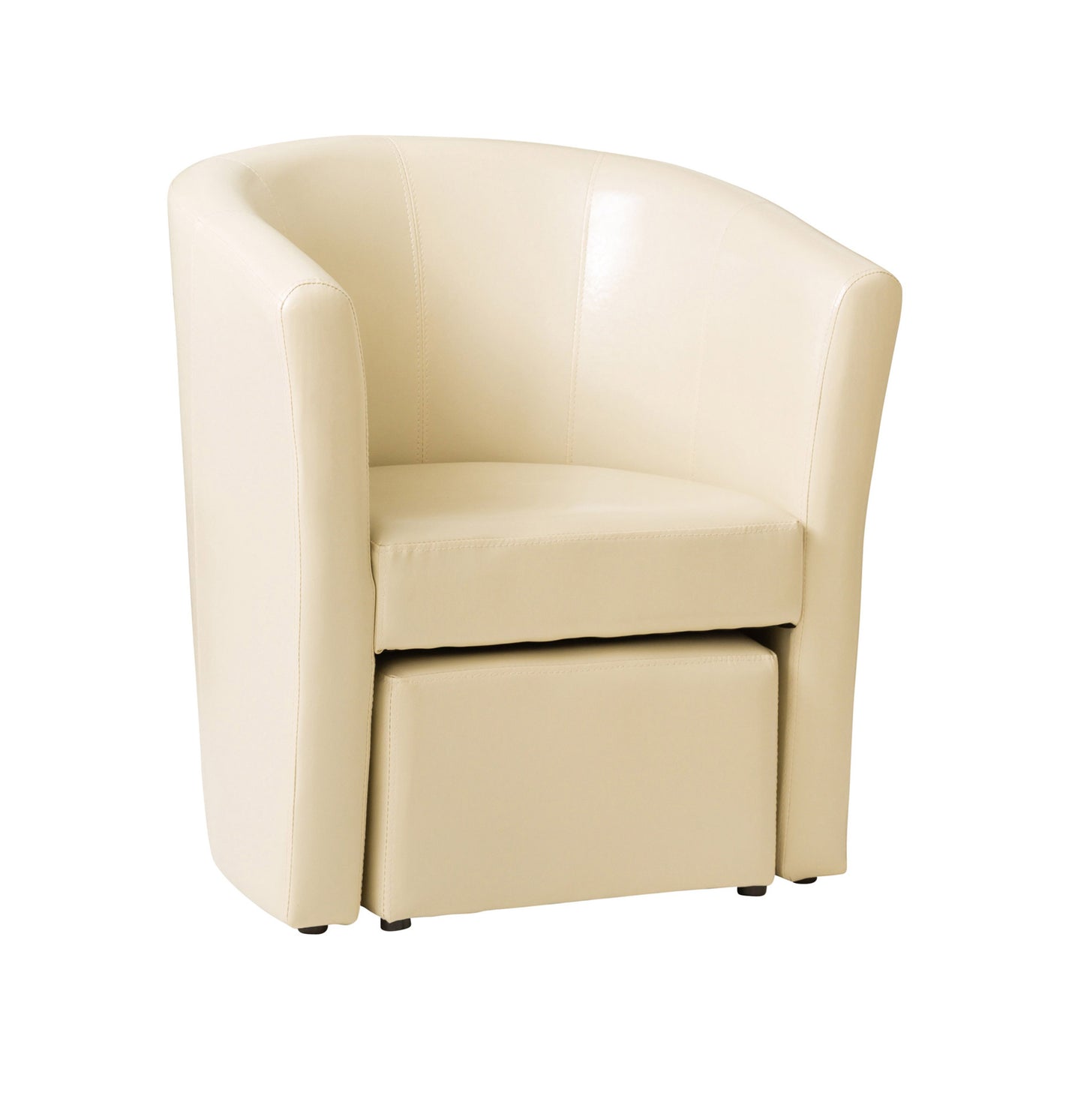 44 - 2059 - PU Faux Leather Tub Chair and Stool