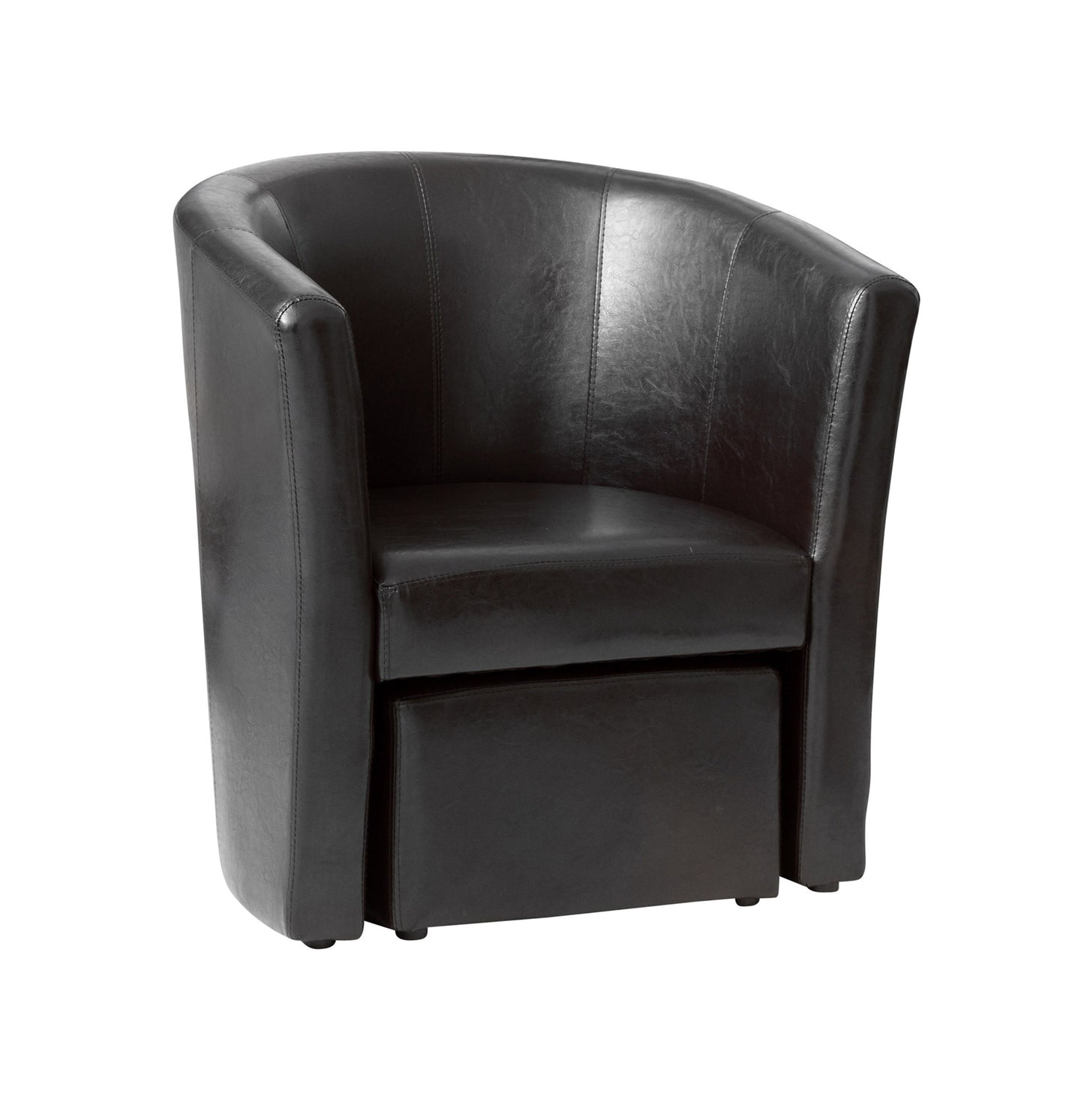 44 - 2059 - PU Faux Leather Tub Chair and Stool