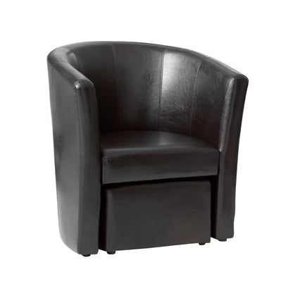 44 - 2059 - PU Faux Leather Tub Chair and Stool