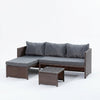 KK - 210538 - Left Hand Facing Rattan Corner Sofa and Table