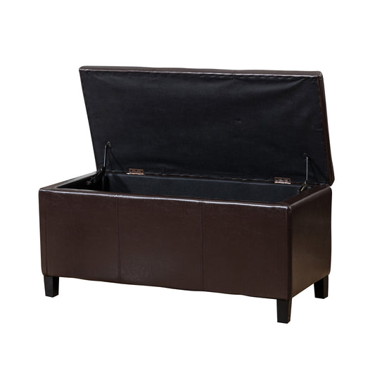 44 - 3005 - BL Leather Storage Ottoman