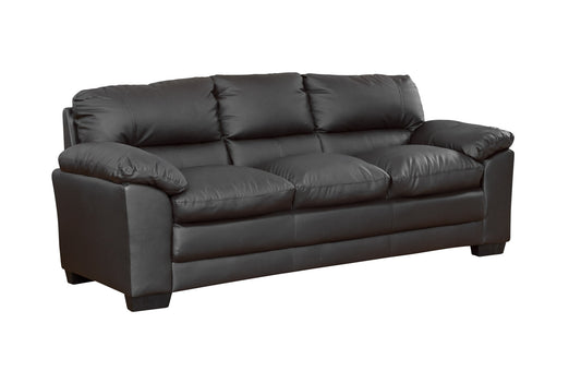 88 - 6071 - BL Leather 3 Seat Sofa